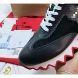 Louboutin-style red bottom shoes exportcl short boots leather fashion catwalk shoes high quality plus size red bottom leather boots