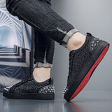 Louboutin-style red bottom shoes mencl red bottom casual shoes spiritual social boy sneakers fashiontrendystuds hot diamond nightclub leather shoes