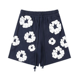 Denim Tears Outfit: T Shirt/Shorts (Separate Purchase Options) Puff Print Short Sleeve T-shirt Loose Couple Shorts Suit