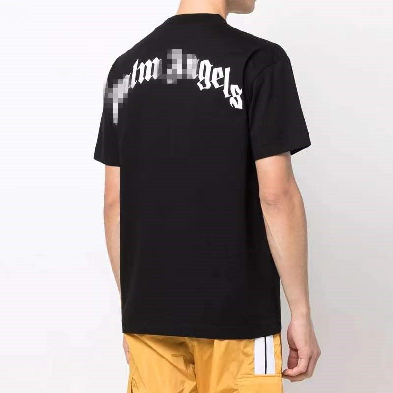 Palm Angels T Shirts Palm Angels Letter Print Short-Sleeve T-shirt Men's Loose