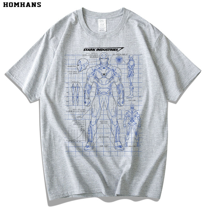 Marvel T Shirt Anime Cartoon Short Sleeve T-shirt Men and Women Loose plus Size