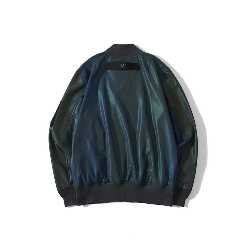 Shark Print Jacket Spring And Autumn Reflective Zipper Coat Men