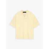 Fog Essentials T Shirts Spring Summer FGO Double Line Flocking Letter V-Neck Short Sleeve