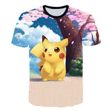 Men and Women Pokemon Pikachu T Shirt Bao Ke Meng Pikachu 3D Digital Printing