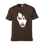 Marilyn Manson T Shirt Sketch Head Print Short Sleeve Men and Women Loose