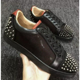 Louboutin-style red bottom shoes cl red bottom shoes european station export men's shoes rivet sneakers trendyflats breathable willow couple style
