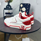 Louboutin-style red bottom shoes cl men's shoes rivets gz red bottom shoes thick sole sports casual luxury classy sneakers genuine leather light
