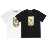 Palm Angels T Shirts Art Flower Short Sleeve T-shirt Men and Women Loose Half Sleeve