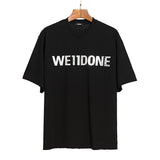 We11 Done T Shirts Embossed Letters Concave-Convex Three-Dimensional Loose All-Match