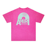 Amiri Washed Distressed T Shirt Printed Trendy Pure Cotton