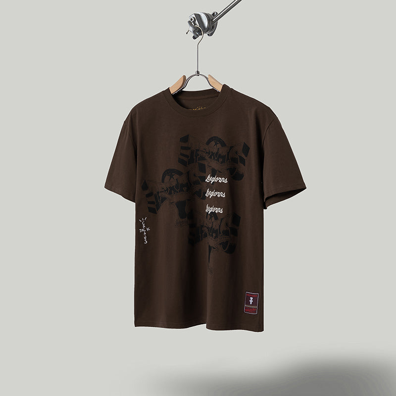 Travis Scott T Shirts x Mitchell x Ness Texas Longhorns Seal Short Sleeve