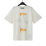 Palm Angels T Shirts Vintage Statue Stream Lacquer Foam Letter Short Sleeve T-Shirt