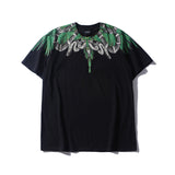 Marcelo Burlon T Shirt MB Big Snake Black Green Wings Printing Same Style for Men and Women
