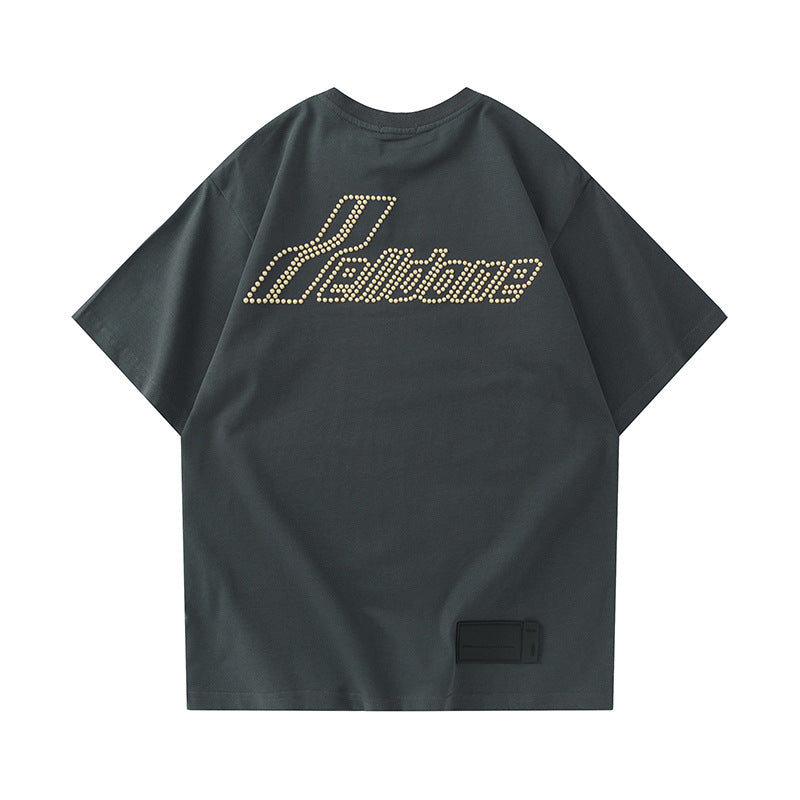 We11 Done T Shirts We11done Vintage Pearl Hot Drilling Craft Summer Men and Women