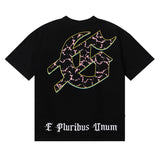 Godspeed T Shirts Guitar Skull Denim Print Casual Crew Neck Short Sleeve Men and Women