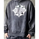 Mens Vintage T-Shirts Saint Michael Washing vintage Loose Hooded Sweater Hoodie