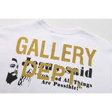 Gallery Dept T-Shirt Bronzing Letter Slogan Printed Short Sleeve T-Shirt