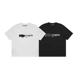 Palm Angels T Shirts Angel Splash Paint Letter Print Loose Short Sleeve T-shirt Half Sleeve Shirt