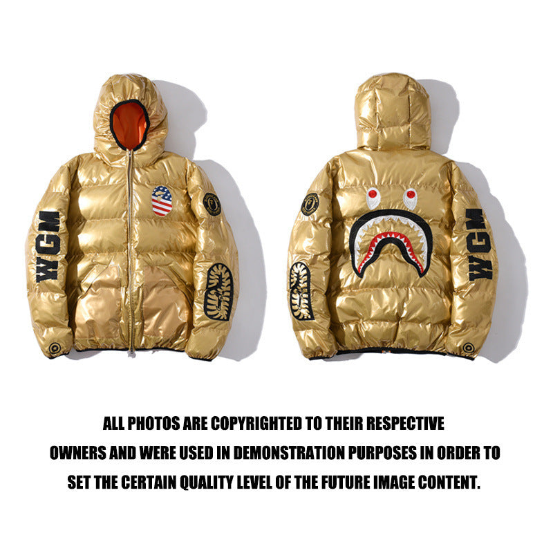 Shark Print Coat Autumn And Winter Cotton Coat Cotton Coat Jacket