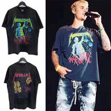 SAINT MICHAEL Vintage T Shirt Metallica And Justice for All Justin Bieber Direct Injection Short Sleeve