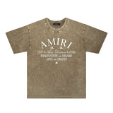 Amiri Washed Distressed T Shirt Printed Trendy Pure Cotton