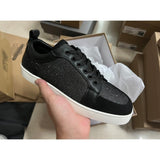 Louboutin-style red bottom shoes european cl style gridsmen's shoes cowhide rivets hot diamond low-top red bottom shoes couple sneakers casualeasiest for match