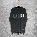 Amiri washed t-shirt letter small spider printing short sleeves