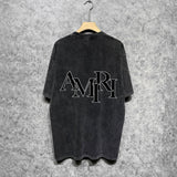 Amiri Washed Distressed T Shirt Printed Trendy Pure Cotton