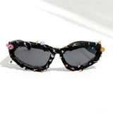 Trendy punk glasses colorful nails weird