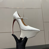 Louboutin-style red bottom shoes clcm high heels fashion model catwalk curved heels women's petites pointed toe waterproof platform red