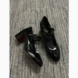 Louboutin-style red bottom shoes european station cl red bottom high heels pointed toe super high heel stiletto spring & fallflats women's shoes flatsexportplus size shoes