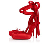 Louboutin-style red bottom shoes ballet shoes dance shoes european station cl french one-word celebrity elegant rhinestone sexy red bottom export high heels