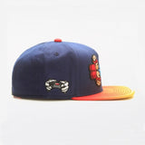 Trendy flat brimmed hat cartoon embroidered