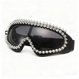 Trendy punk glasses retro rivets