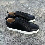 Louboutin-style red bottom shoes european station export model: cl red bottom studded shoes embroider men's sneakers black casualcouple model