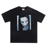 Marilyn Manson T Shirt Distressed Oversize Vintage Cotton Short-Sleeved T-shirt