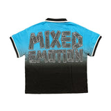 Mixed Emotion T-Shirt polo shirt lapel mesh casual loose short sleeves