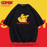 Men and Women Pokemon Pikachu T Shirt Summer Pure Cotton Loose Half Sleeve