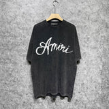 Amiri washed t-shirt ring snake letter short sleeve
