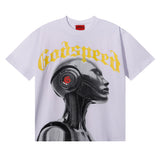 Godspeed t Shirts Technology Robot Printing Cotton Casual Short Sleeve Men and Women