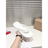 Louboutin-style red bottom shoes european station cl men's shoes red bottom rivets non-slipflats flat heel flip-flops beach flip-flops outdoor casualcouple