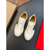 Louboutin-style red bottom shoes cl red bottom shoes calfskin color matching low ankle men's shoes business sports casual sneakers easiest for matchwhite shoes for men
