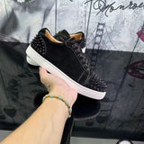 Louboutin-style red bottom shoes european station cl electric embroidery rivets red bottom sneakers easiest for matchtrendycouple style casual shoes guangdong