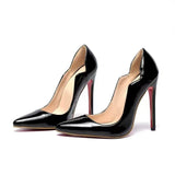 Louboutin-style red bottom shoes cl red bottom export pointed toe v-mouth high heels flats women's shoes sexyflats
