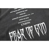 Fog Essentials T Shirts Spring and Summer FOG Washing Water Old Crew Neck Short Sleeves