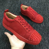 Louboutin-style red bottom shoes export europe station cl red bottom shoes electric embroidery low top high top men's shoes red bottom couple trendy rivets casualtie back