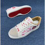 Louboutin-style red bottom shoes europeancl rivetstrendy men's shoes red bottom sneakersfashioneasiest for matchbest selling breathable casual shoes