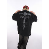 Unisex T-Shirts FOG Vintage Jesus Cross Loose Short Sleeves