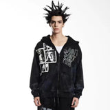 Mens Vintage T-Shirts Saint Michael Washing vintage Loose Hooded Sweater Hoodie