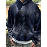 Mens Vintage T-Shirts printed fleece hooded sweater vintage